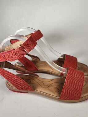 BORN Women's Tegal Gladiator Sandal Size 8 Leather Chevron Print Shoe
